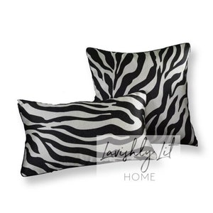 Zebra Print Pillow Cover, Luxury Pillow Cover, 18&quot;, 20&quot;, 12x20&quot;