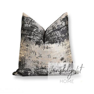 Ombre Metallic Black Pillow Cover, Luxury Pillow Cover, Euro Sham