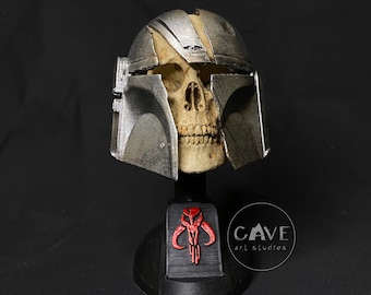 Mandalorian Skull Bust, Star Wars Fan Art Statue, Mandalorian Gift, Star Wars Geek
