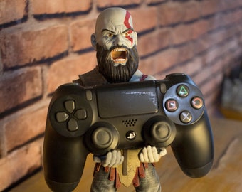 God of War Kratos Controller / Telefonständer, hochwertige farbige Harzstatue, Videospielgeschenk