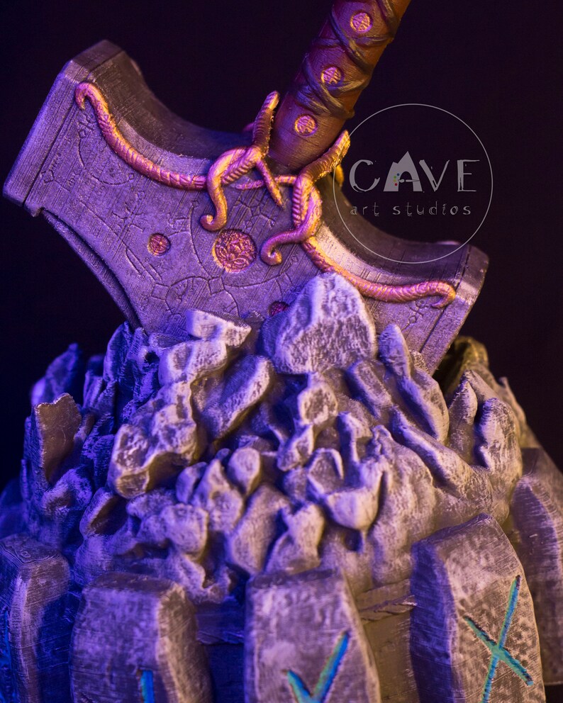 God of War Ragnarök Thor Hammer Desktop Decor Ragnarok Etsy