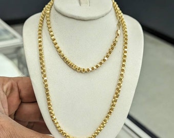 10kt real gold box byzantine chain 3.5mm