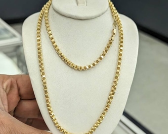 10kt real gold box byzantine chain 3.5mm