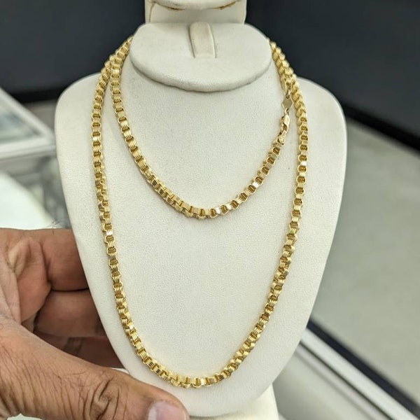 10kt real gold box byzantine chain 3.5mm