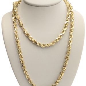 14kt Real Gold Solid Rope Chain 5mm thick