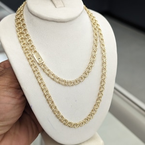 10kt Real Gold Solid Chino Link Chain 5mm 24 Inch