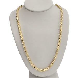 14kt Real Gold Rope Chain 4mm thick for Men and Women