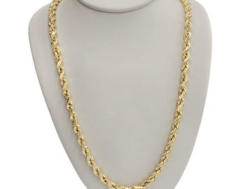14k Real Gold Rope Chain 4mm thick for Men and Women