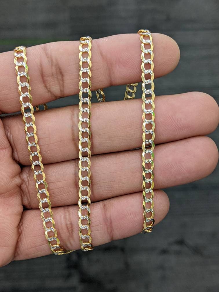 14kt Yellow Gold Cuban Concave Chain 2.4 mm Width 7.0 Inch Long (1.3 Grams)  by RG&D
