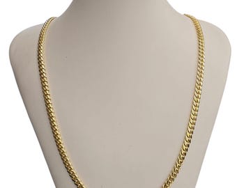 14kt Real Gold Solid Miami Cuban Style Chain 5mm thick
