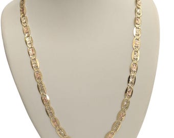 14kt Real Solid Gold Tricolor Valentino Chain 4.8mm