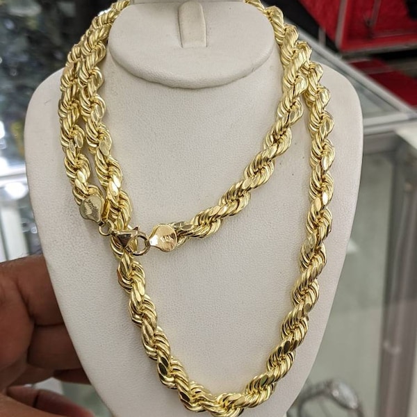 10kt Real Gold Rope chain 8mm thick