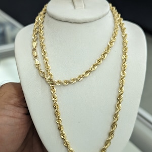 10kt Real Gold Rope Chain 4mm