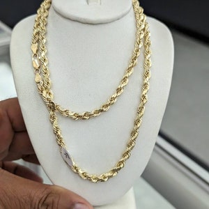 14kt Real Gold Rope Chain 5mm for Men and Women
