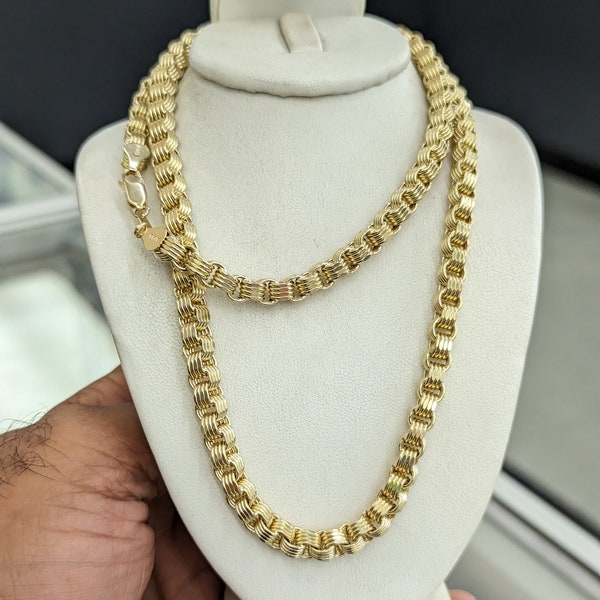 10kt Real Gold Box Byzantine Chain 5.3mm