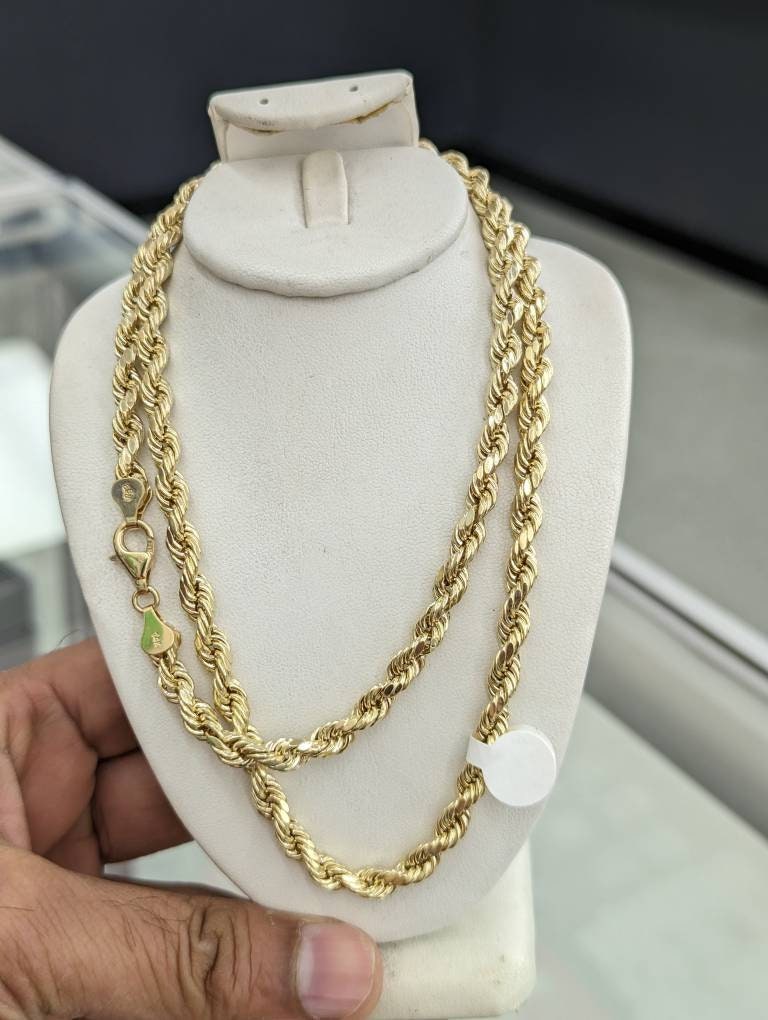 14kt real gold rope chain 5.5mm thick