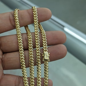 10kt Real Solid Gold Miami Cuban Chain 5mm