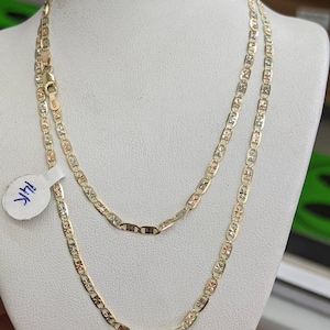 14kt Real gold tricolor valentino chain 2.5mm thick