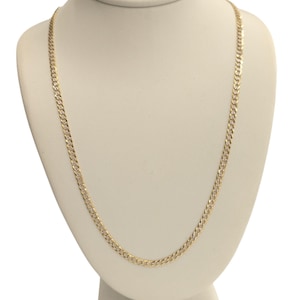 14kt Real Solid Gold Cuban Curb Diamond Cut Chain 2.5mm