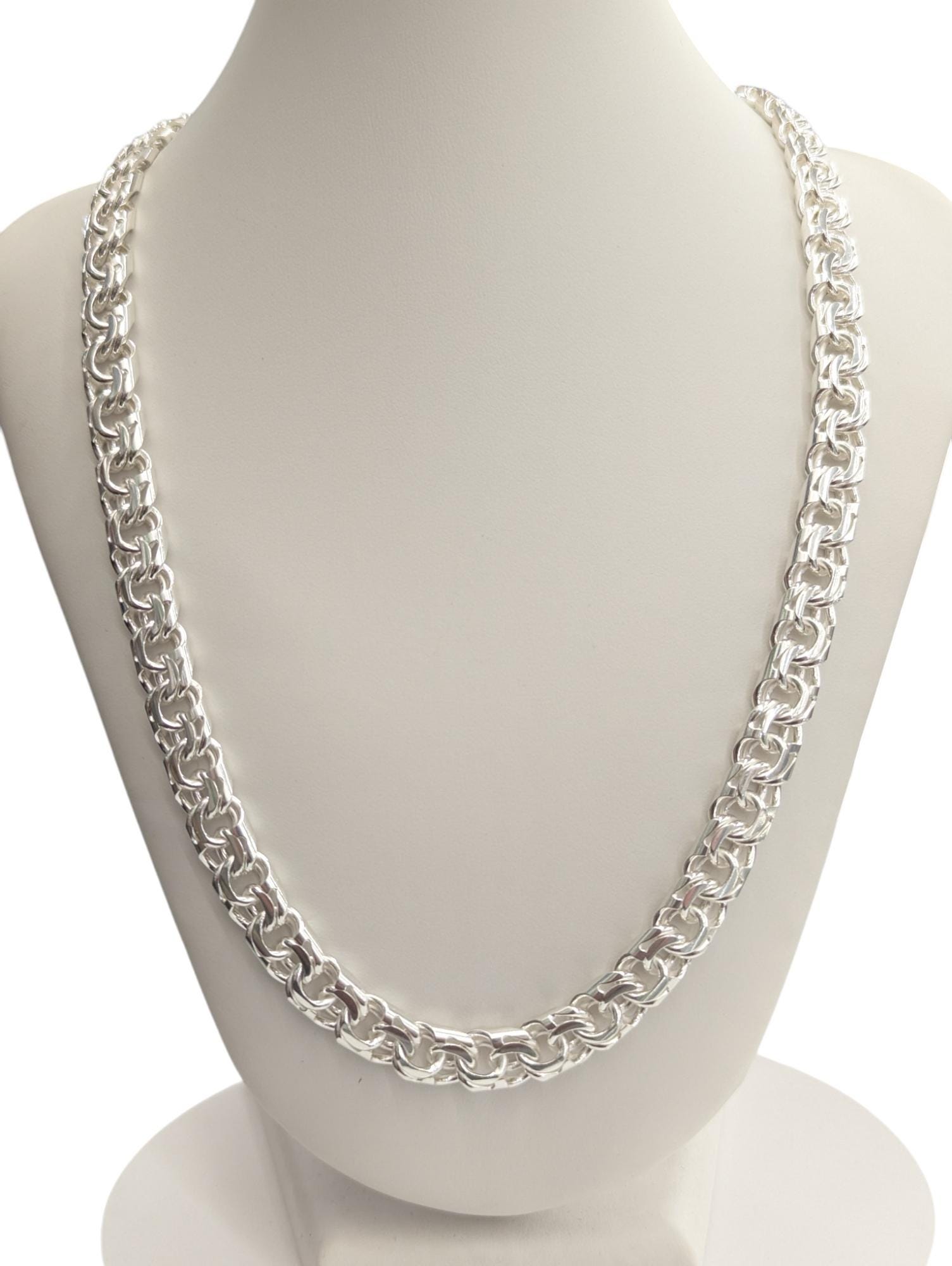 925 Sterling Silver Chino Link Chain 9.2mm - Etsy