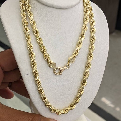 10kt Real Gold Rope Chain 8mm Thick Etsy