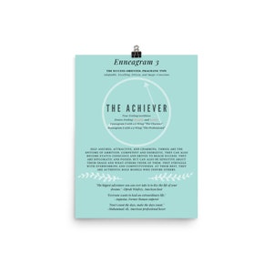 Enneagram 3 personality matte poster 12x16