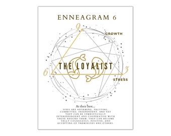 Enneagram type 6 art poster digital download