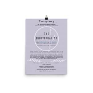 Enneagram 4 personality matte poster 12x16