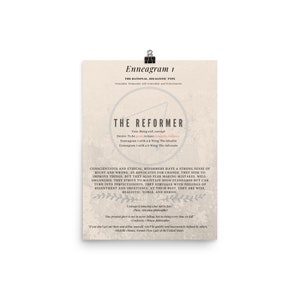 Enneagram 1 personality matte poster 12x16