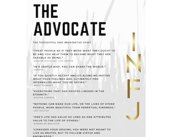 INFJ Wall Art, INFJ Printable Wall Art, Myers Briggs Poster, Introvert Art, Introvert Print, MBTI Sign, Personality Art