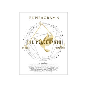 Enneagram type 9 art poster digital download