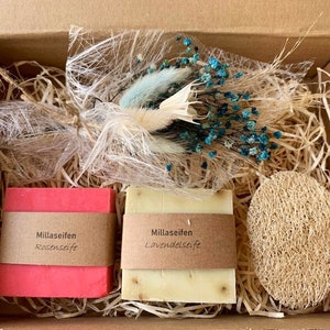 Milla Geschenkbox „Tulip“ - Handgemachte Olivenölseife - 100 % Kastilien Seife
