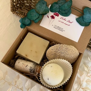 Milla Basic Geschenkbox - Handgemachte Olivenölseife - Festes Shampoo