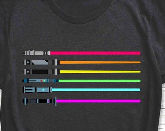 Lichtschwert Regenbogen T-Shirt