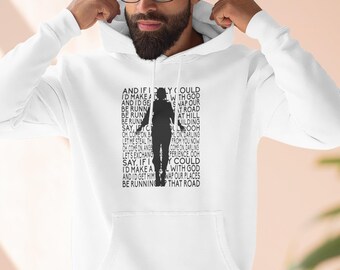Sudadera con capucha unisex con texto en bloque Silhouette / Sudadera con capucha gráfica / Monocromo minimalista / Regalos