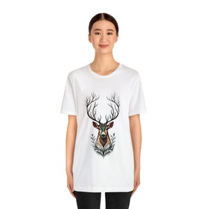 Nature Forest Deer TShirt Men, Nature Tee, Mens Forest Graphic Unisex T-Shirt, Boyfriend Gift, Cute Gift For Nature Lover, Gift