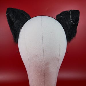 Czarne uszy kota Neko Pet Play Furry Headband Cosplay