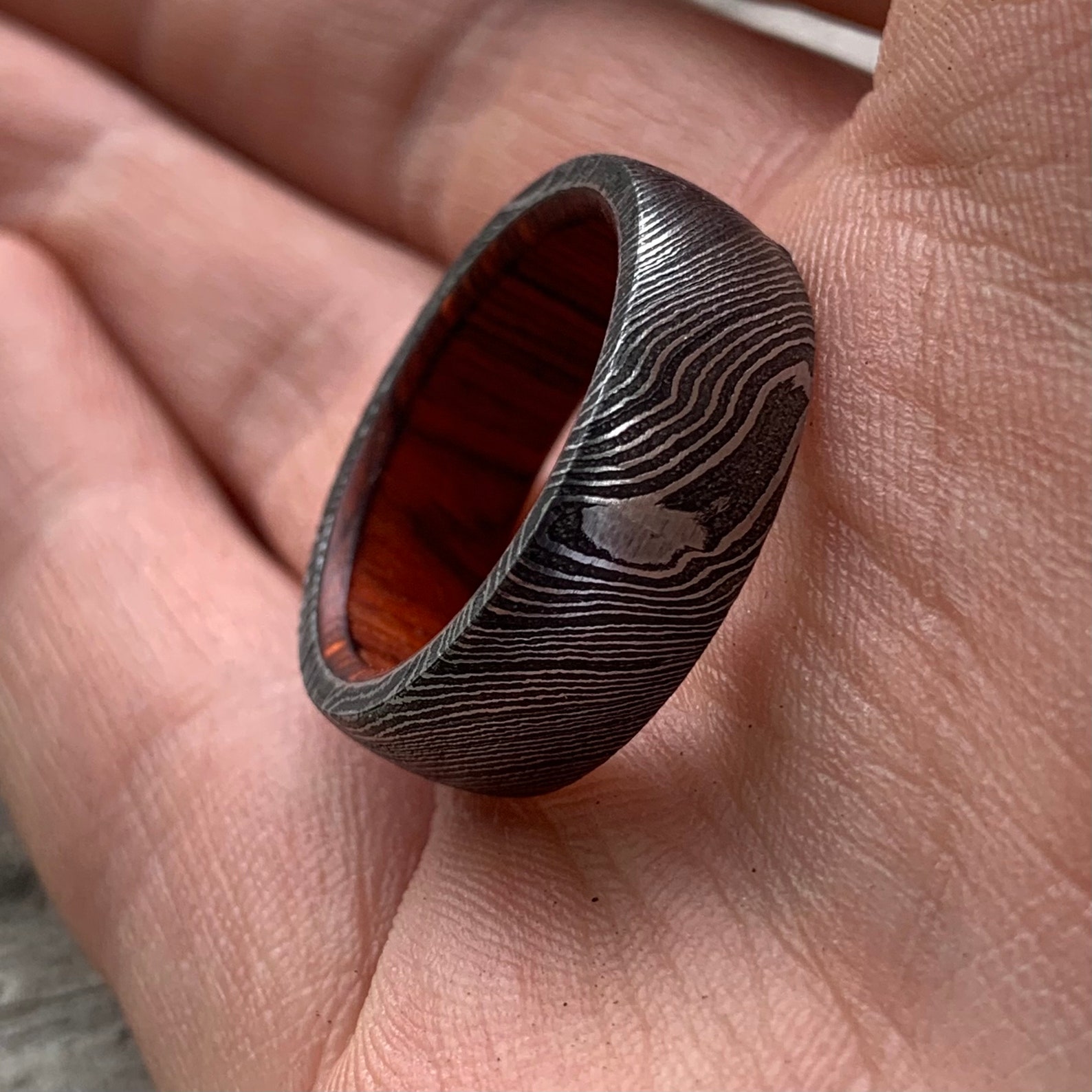 Damascus Ring / Man Ring / Man Wedding Ring / Man Promise Ring Etsy