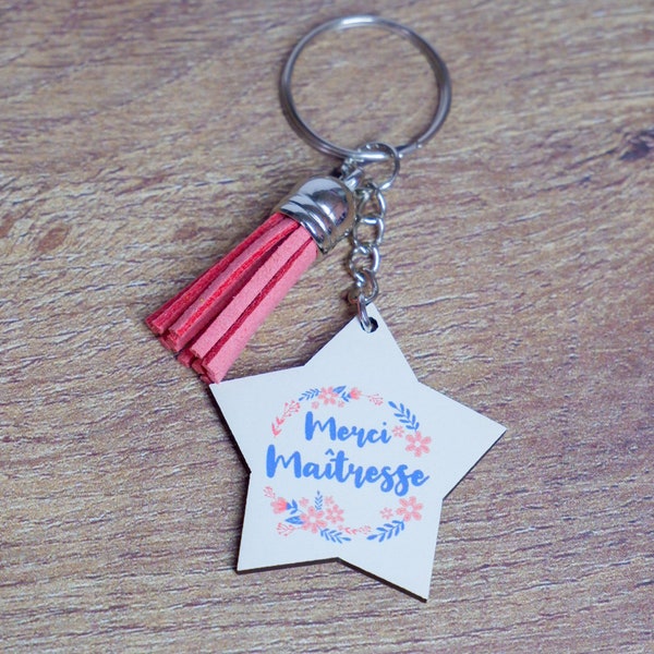 Porte clefs personnalisé merci Maîtresse Atsem