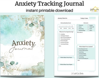 Anxiety Journal, Size A5 Planner Insert, Stress Tracker,  Panic Attack Grounding,  Therapy Tools, Mental Health Worksheet, Self Care Insert