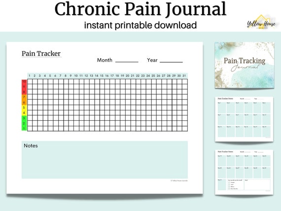 chronic pain journal symptom tracker self care planner pain etsy
