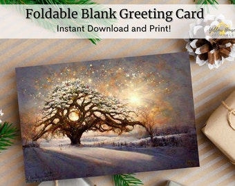 Thank You Card | Thinking of You | Birthday | Friendship | Solstice Greeting | DIY Fold and Print | Last Minute Gift