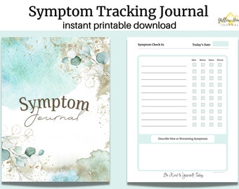 Symptom Tracker, Chronic Illness Journal, Printable Health Tracker, Self Care Journal,  Medical Binder, Food Allergy Journal, Self Help