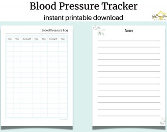 Blood Pressure Tracker, Vitals Log, Heart Health, Wellness Journal, Medical Binder Printable, A5 Inserts for Planner, Patient Report Sheet