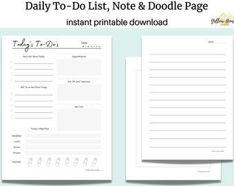 Daily Planner Printable, To Do List, Meal Planner, Appointment Tracker, A5 Binder Insert, Hydration Tracker, Chronic Illness Journal