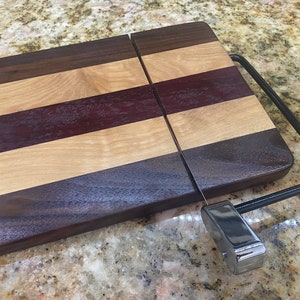 HardWood Cheese Slicer - Walnut, Purpleheart, and Cherry
