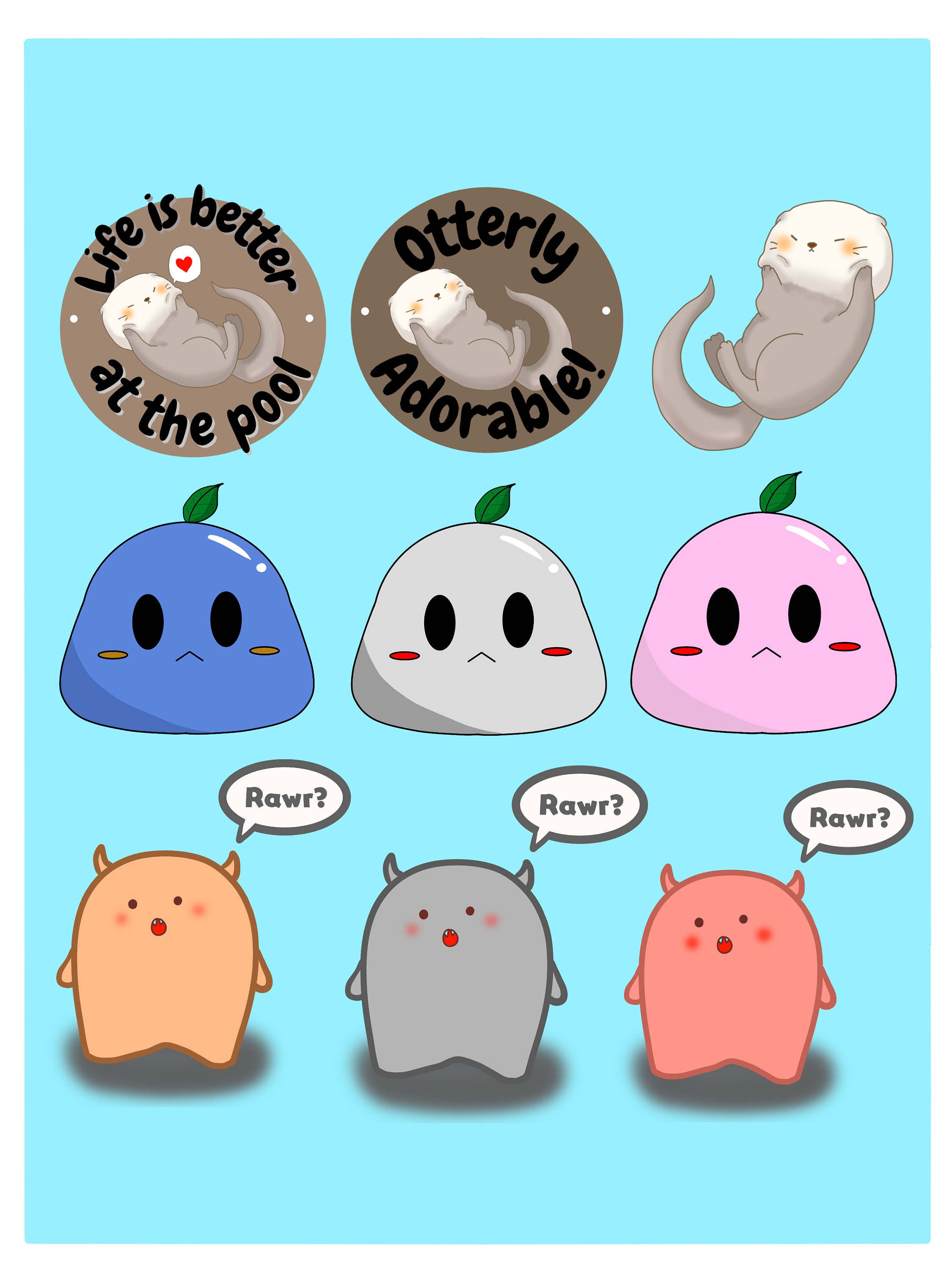 Bundle süße PNG Bundle Druckbare Sticker Bundle Printable Etsy