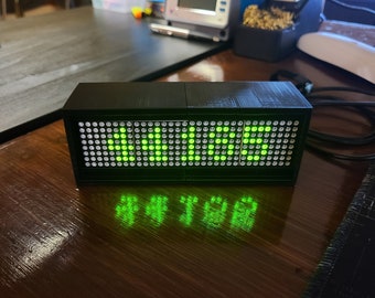 Black Stocks/Cryptocurrency Ticker Bitcoin Display WiFi LED clock (BTC/Ethereum/Dogecoin/Stocks etc) - Ships from EU/Many Colors Available