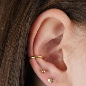 18K Gold Ear Cuff | Sterling Silver Plain Ear Cuff | Tiny Ear Cuff | Cartilage Cuff | Faux Earring Cuff | Mini Cuff | Minimal Ear Cuff