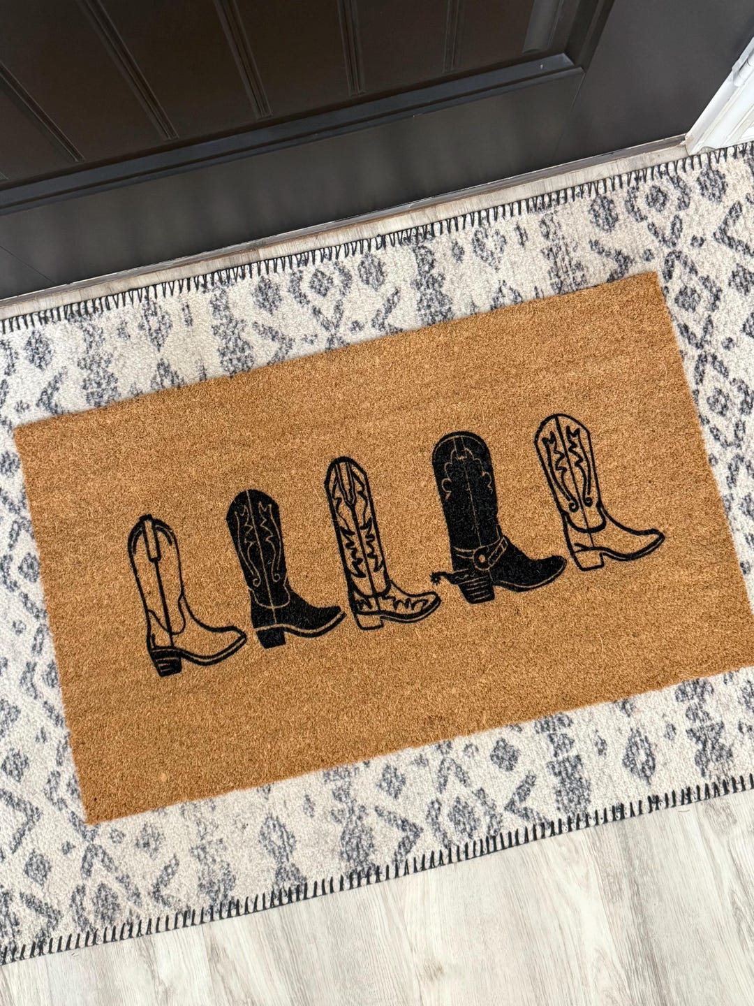 Cowboy Boot Doormat, Western Style Doormat, Modern Western Welcome mat, Disco Cowboy, Funny Doormat, Cowboy Chic, Cowboy decor, western styl